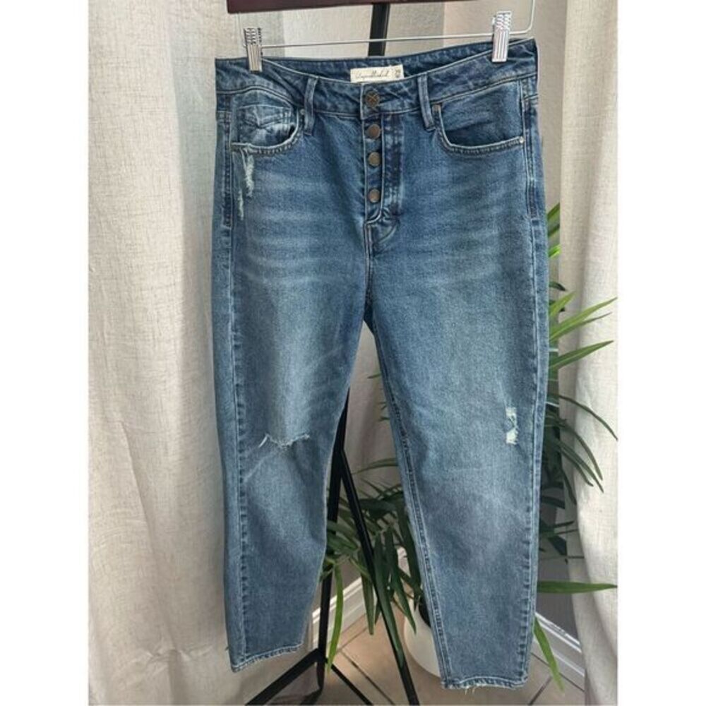 UNPUBLISHED anthropologie Distressed Button-Fly skinny ankle Jeans‎ Blue boho 29